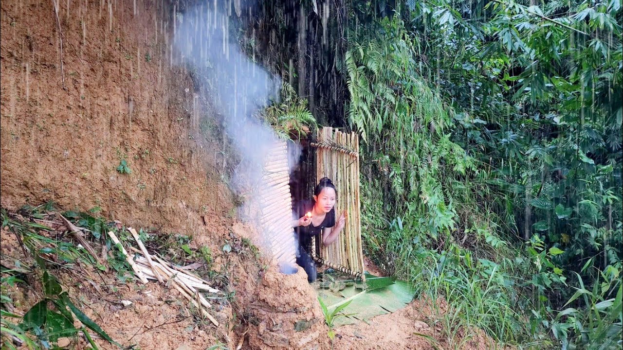Regardless of wind and rain, create shelter, underground / Bushcraft survival