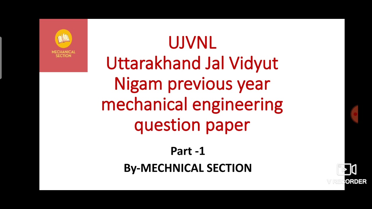 UJVNL previous year question paper with solutions