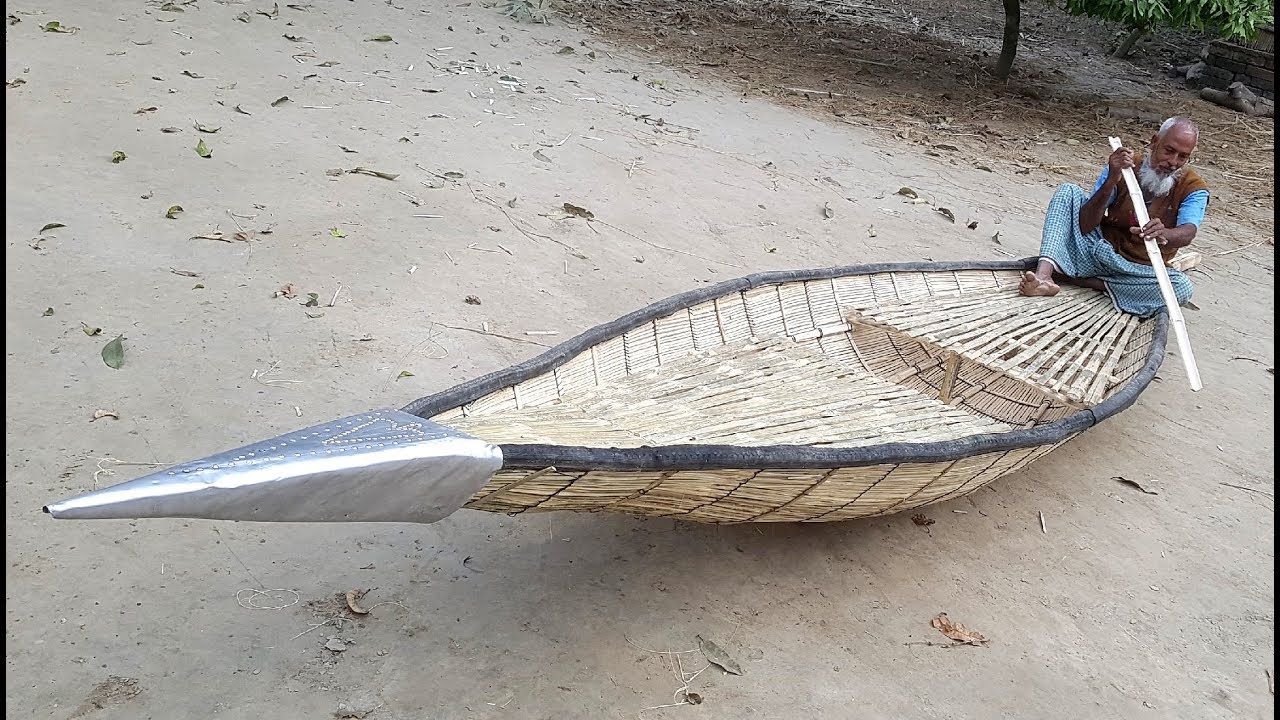 Toy Boat - Giant Bamboo Swing Boat Toy Making By Smart Grandpa For Village Kids To Play