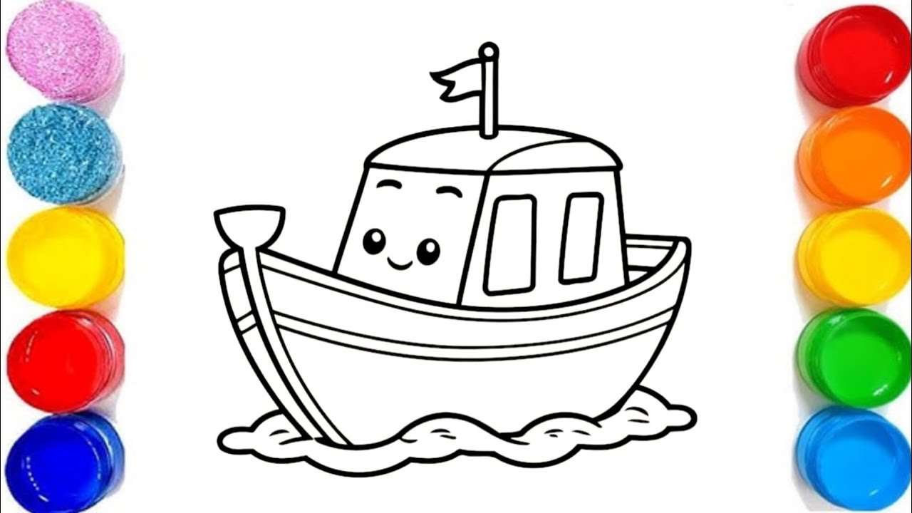 How To Draw A Boat | Easy Step by Step Boat Drawing | Boat Drawing & Coloring for Kids and Toddlers 