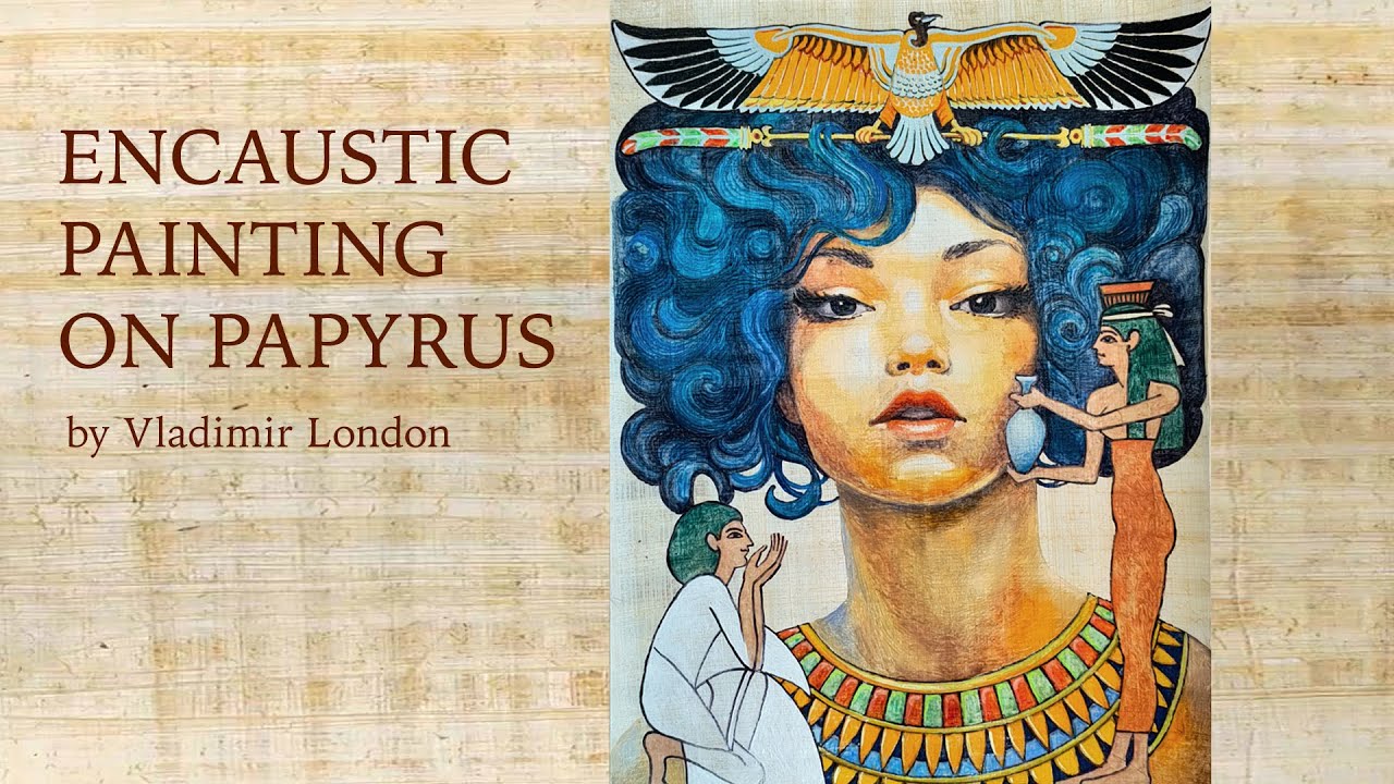 Encaustic Painting on Papyrus by Vladimir London