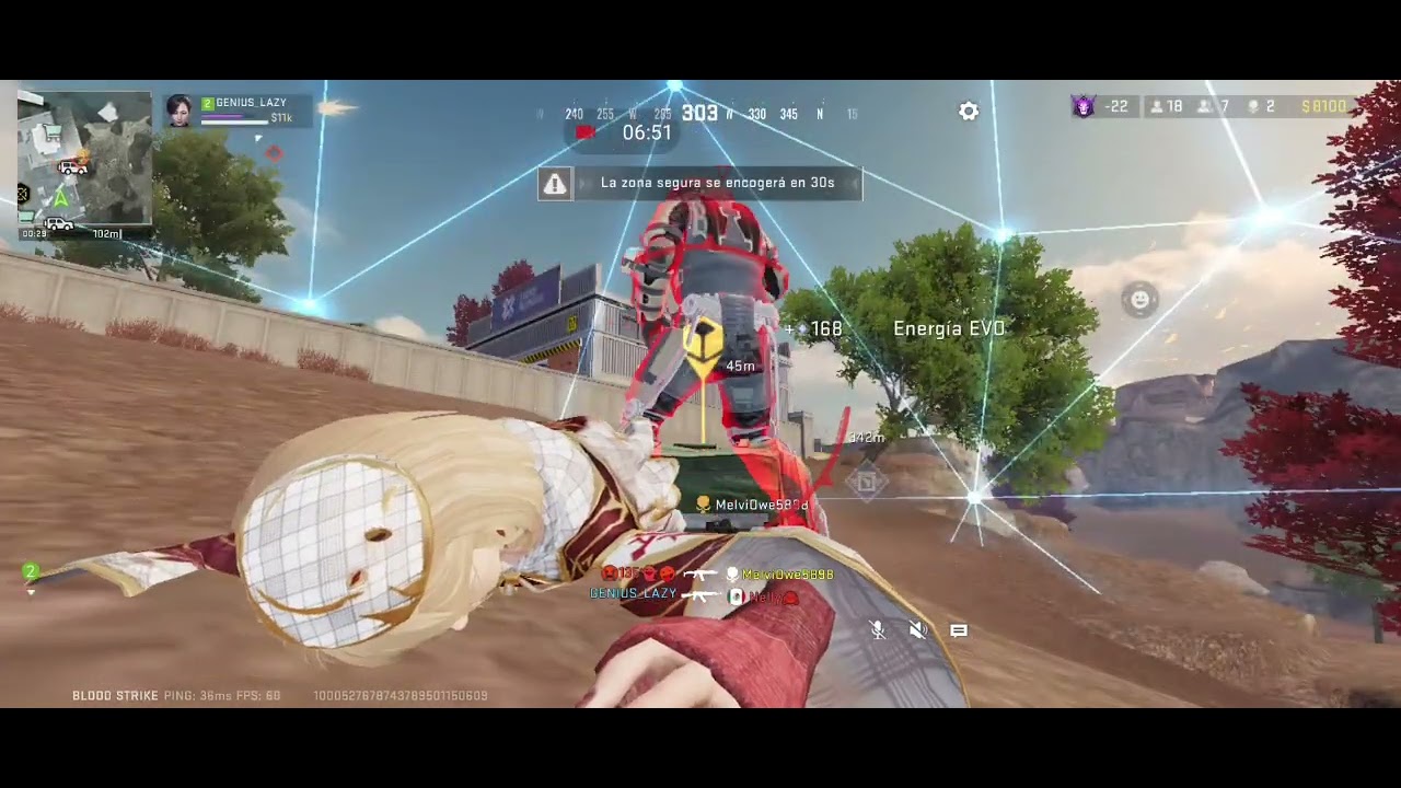 Me agarraron como puerquito jaja partidita en duo vs squad en blood strike Mobile 
