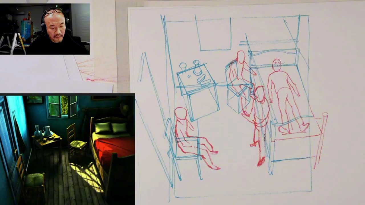 [How to reasonably incorporate characters into an indoor scene?③] #kimjunggi  #draw #sketch