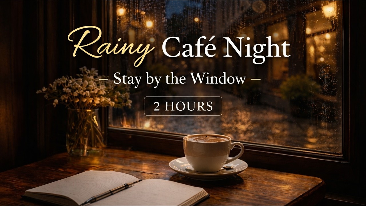 Rainy Café Night – Stay by the Window | 2 Hours Cozy Jazz & Soft Rain