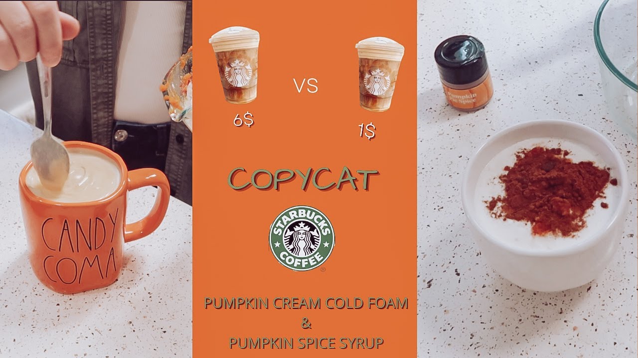 STARBUCKS COPYCAT Pumpkin Syrup | STARBUCKS COPYCAT Pumpkin Cream Cold Foam | DIY Starbucks at Home