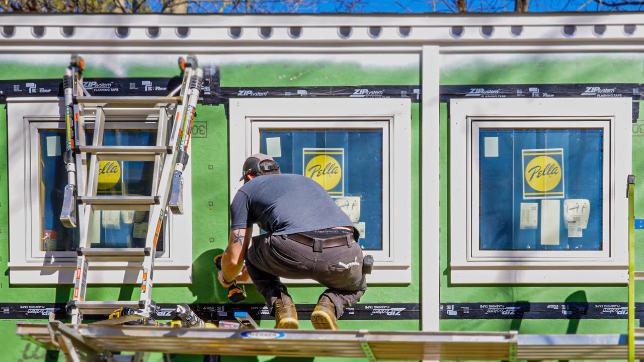 INSTALLING EXTERIOR PVC TRIM & FLASHING // Not So Tiny House Build 11