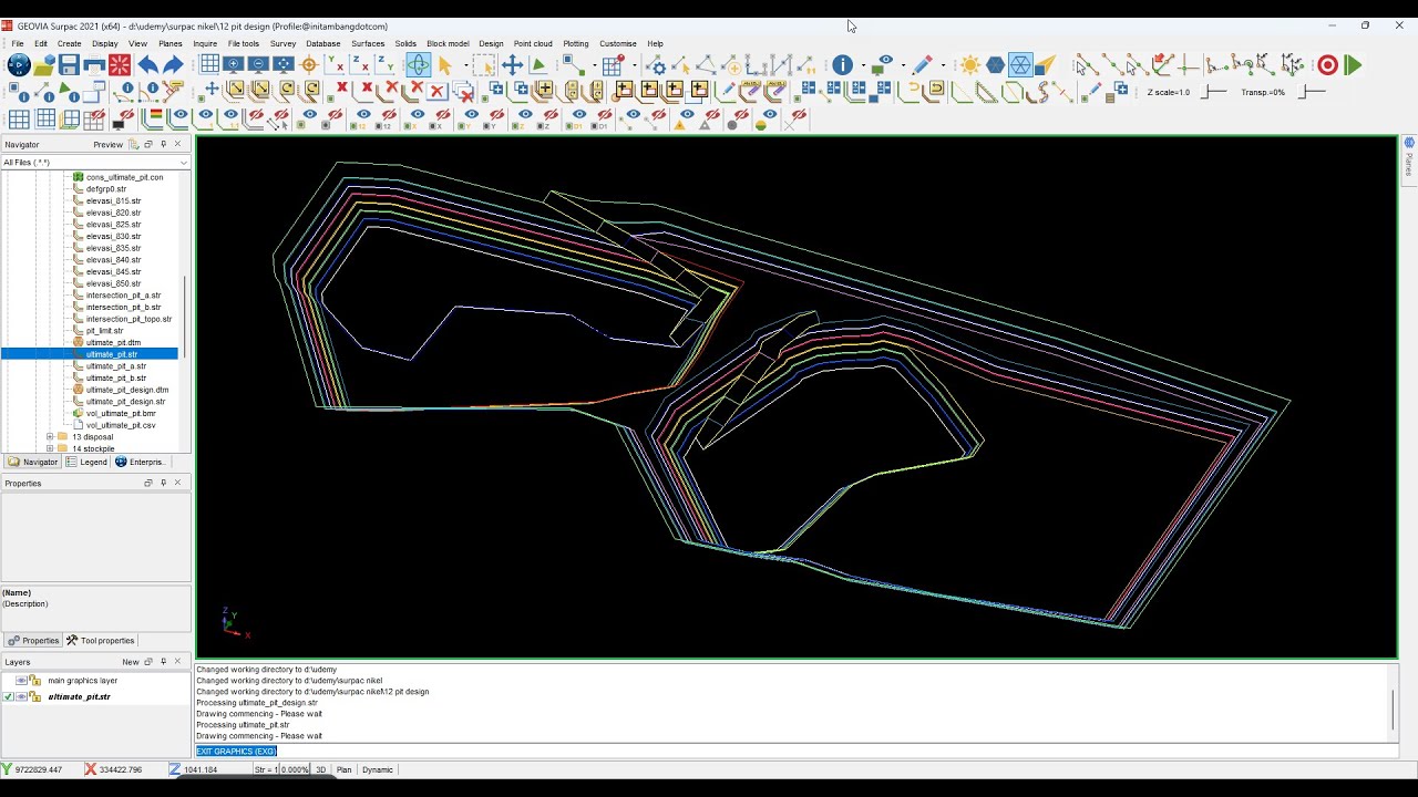 Tutorial Surpac Membuat Design Ultimate PIT Tambang Nikel