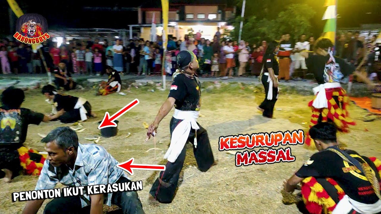 Mencekam ! Penonton Ketakutan !! Pemain Barongan Kesurupan Massal ! Mengamuk !! | Singo Rogo Wongso