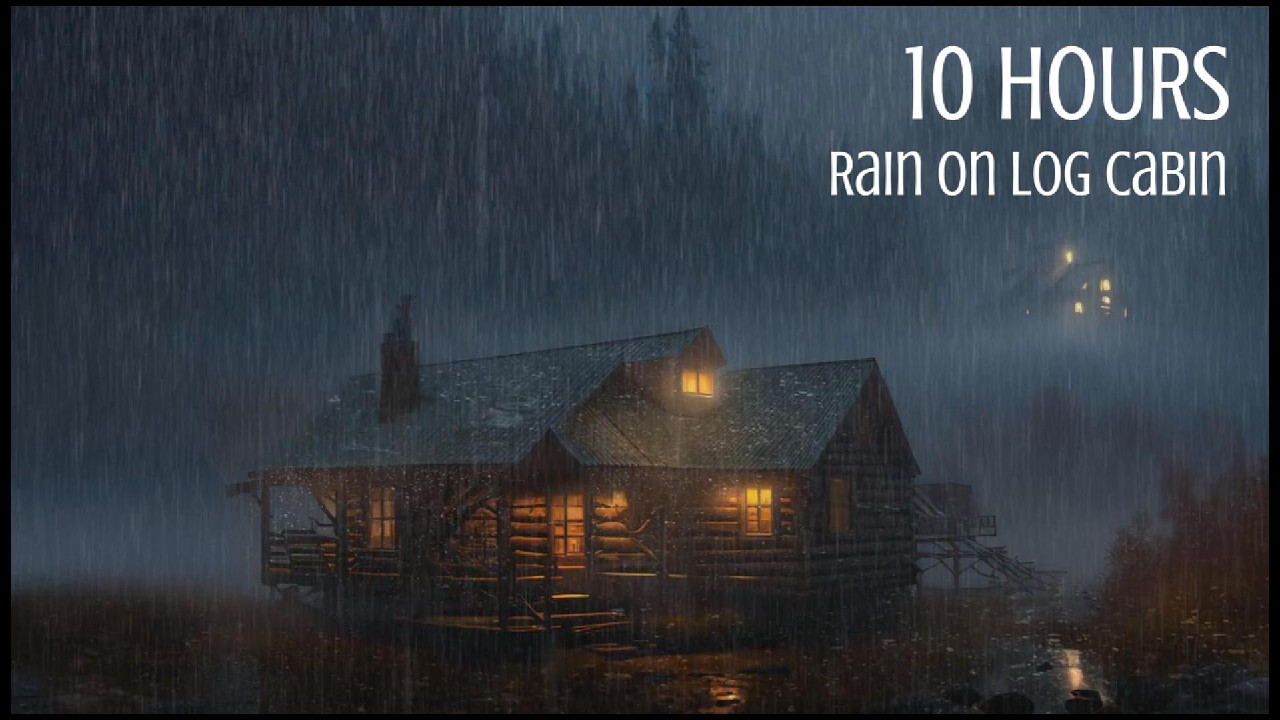 10 Hours Rain on Log Cabin in the Woods - Relaxing Rain Sounds for Sleeping