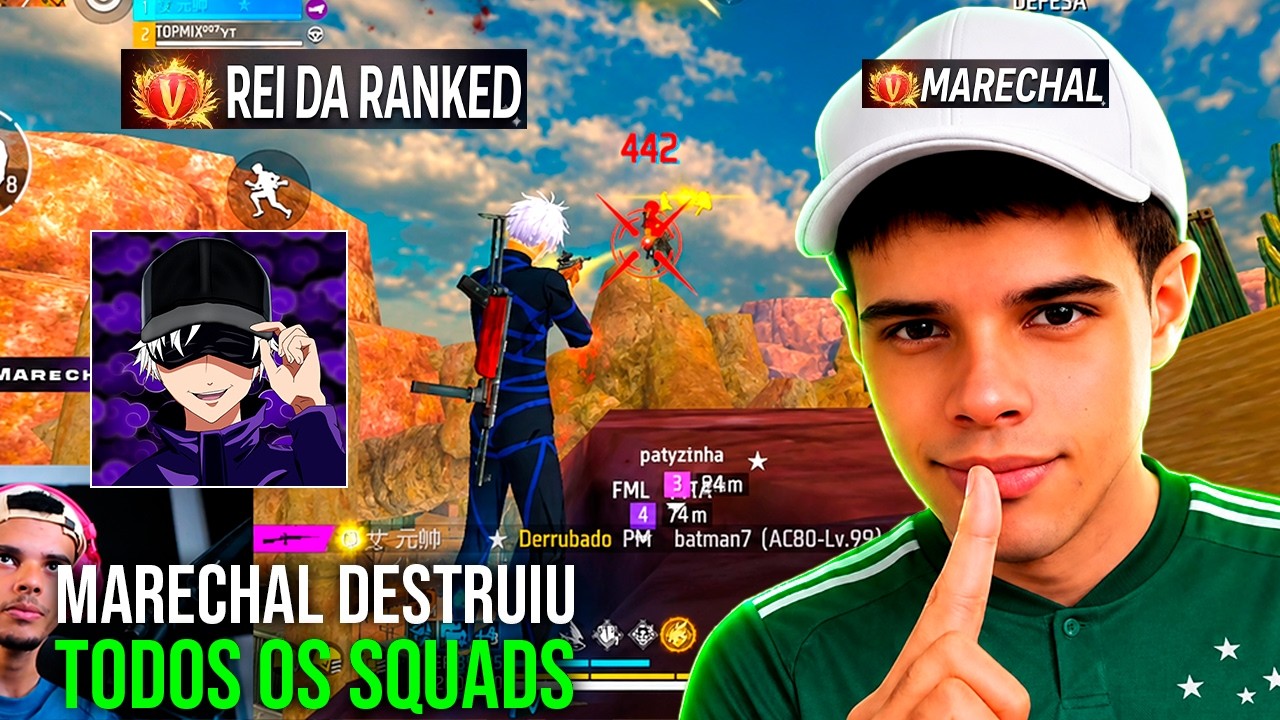 MARECHAL DESTRUIU TODOS OS SQUADS COM A SENSIBILIDADE PERFEITA NA RANKED: MARECHAL CLIPS - FREE FIRE