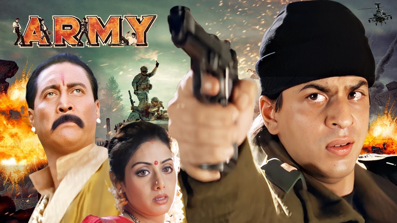 फौजी की फिल्म SRK - Army Full Movie&nbsp;(4K) | Sridevi, Shahrukh Khan, Danny Denzongpa