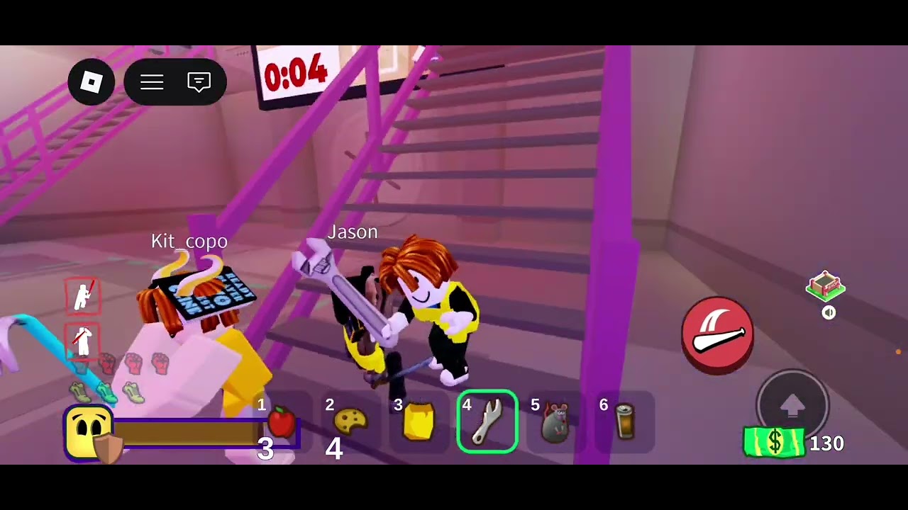Playing Break in 2 with two other friends