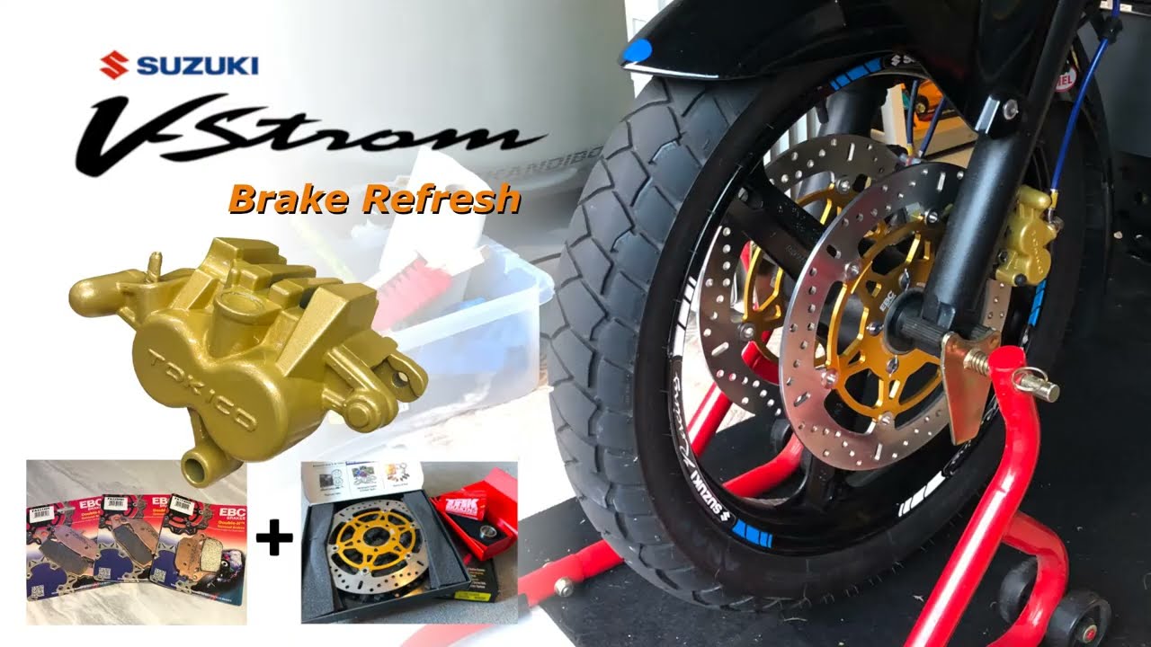 2005 DL650 V-Strom Brake Refresh - Calliper painting & new EBC Disc's