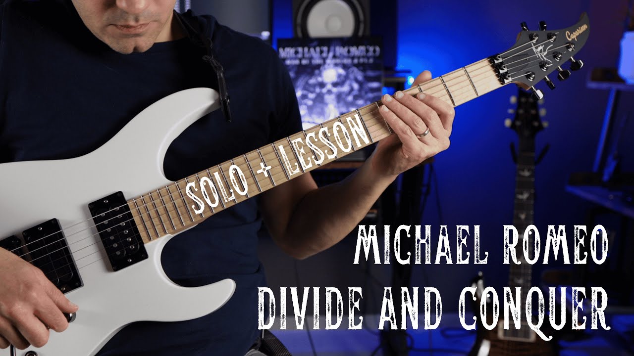 🔥 Michael Romeo – Divide and Conquer (Guitar Solo) cover + TUTORIAL 🔥