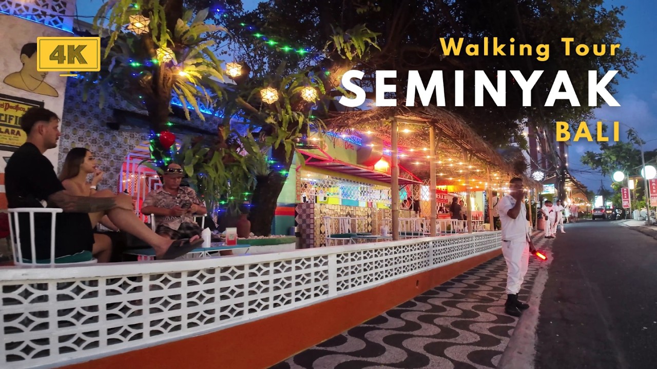 SEMINYAK, Bali After Sunset 4K Walking Tour Around Kayu Aya Eat Street & Petitenget Beach 2026