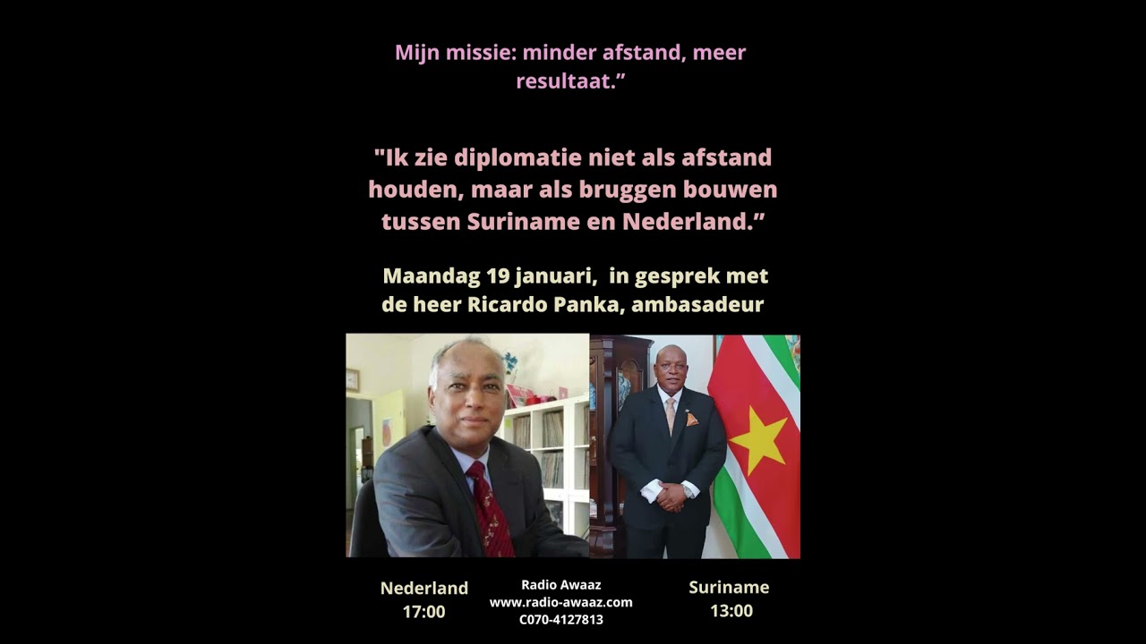Interview Radio Awaaz met de heer Ricardo Panka op maandag 19 januari 2026