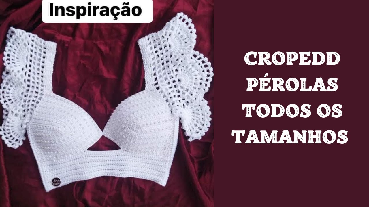 CROPED CROCHÊ REVEILLON COM PÉROLAS/ PARA TODOS OS TAMANHOS P/M/G/GG