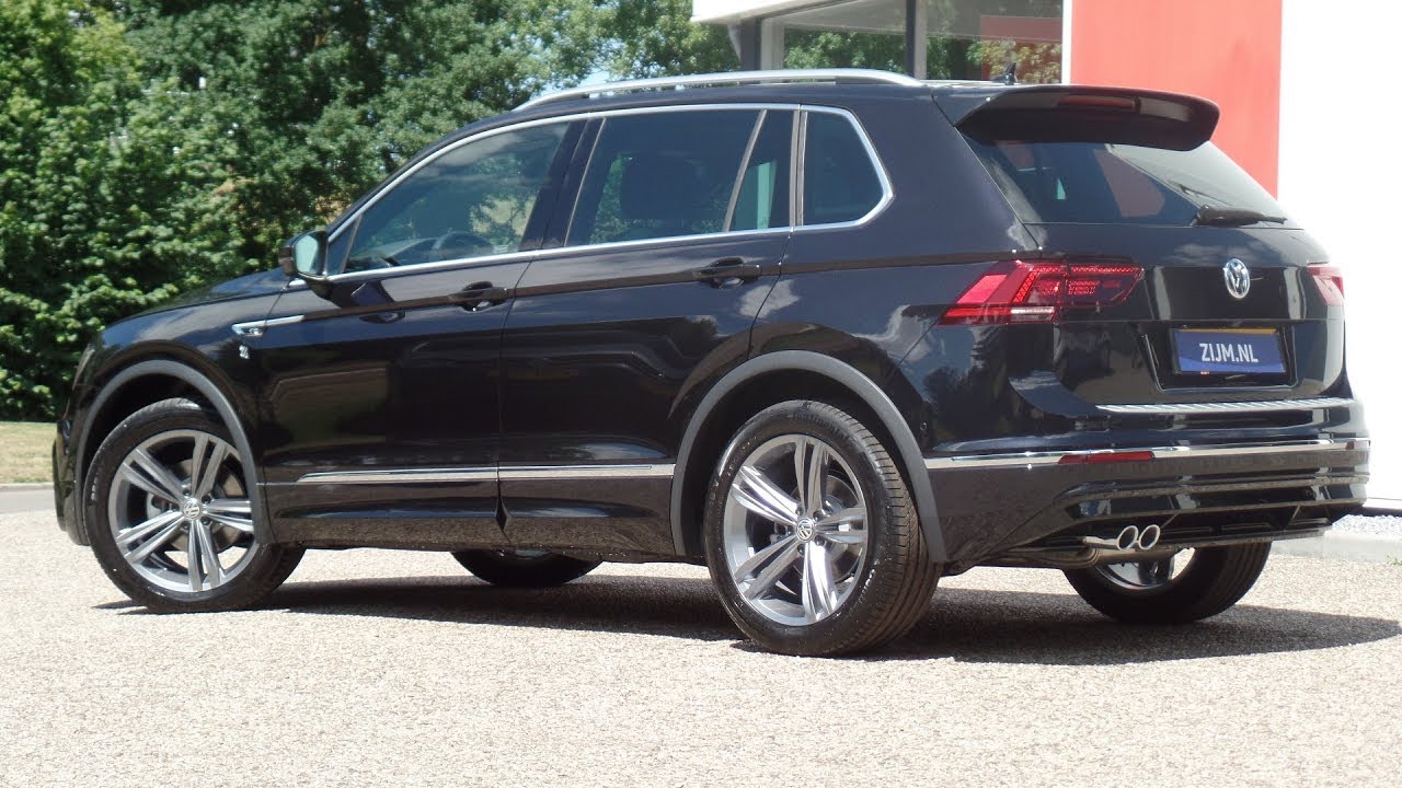 Volkswagen NEW Tiguan R-line 2018 Deep Black Pearl 19 inch Sebring walk around & detail inside