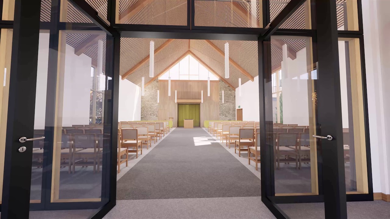 Cheltenham's new crematorium: virtual fly through - path 2