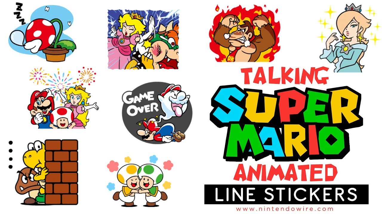 Ещё больше анимированных наклеек Super Mario | Витрина линейных наклеек