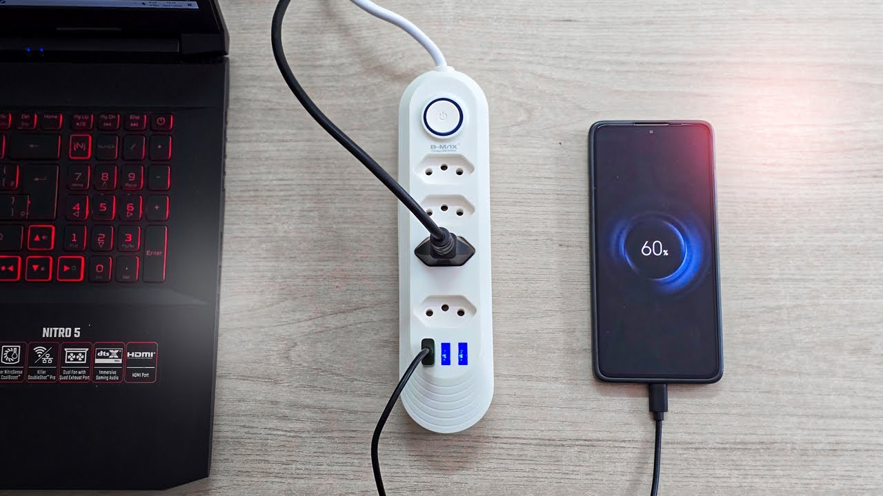 Extensão Tomada Filtro de Linha com USB da B-Max é Boa? ⚡ Teste Completo com 4 Tomadas e 3 USB.