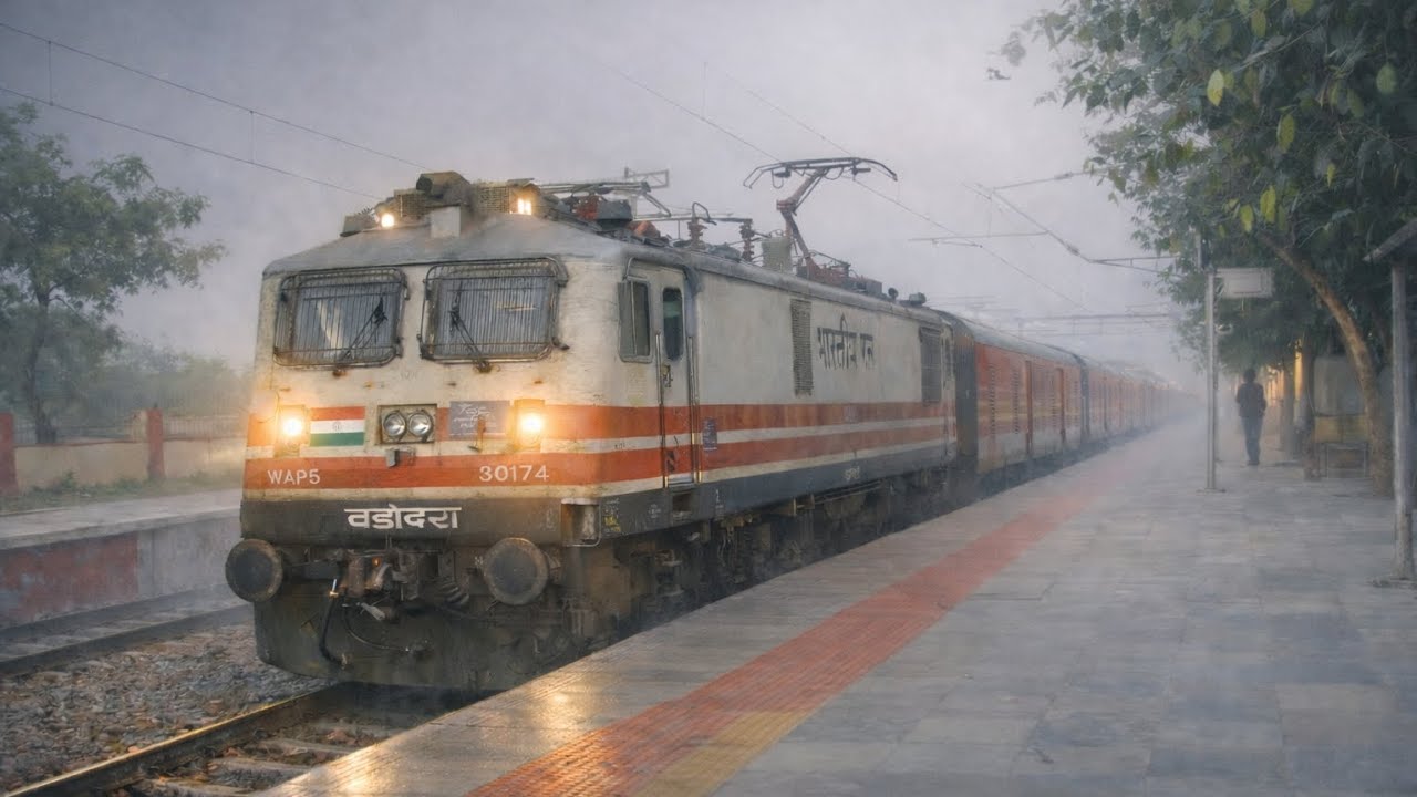 12479 Jodhpur Bandra Terminus with BRC WAP5 skipping Jodhpur Cantt #trainspotting #railfan_akshat 