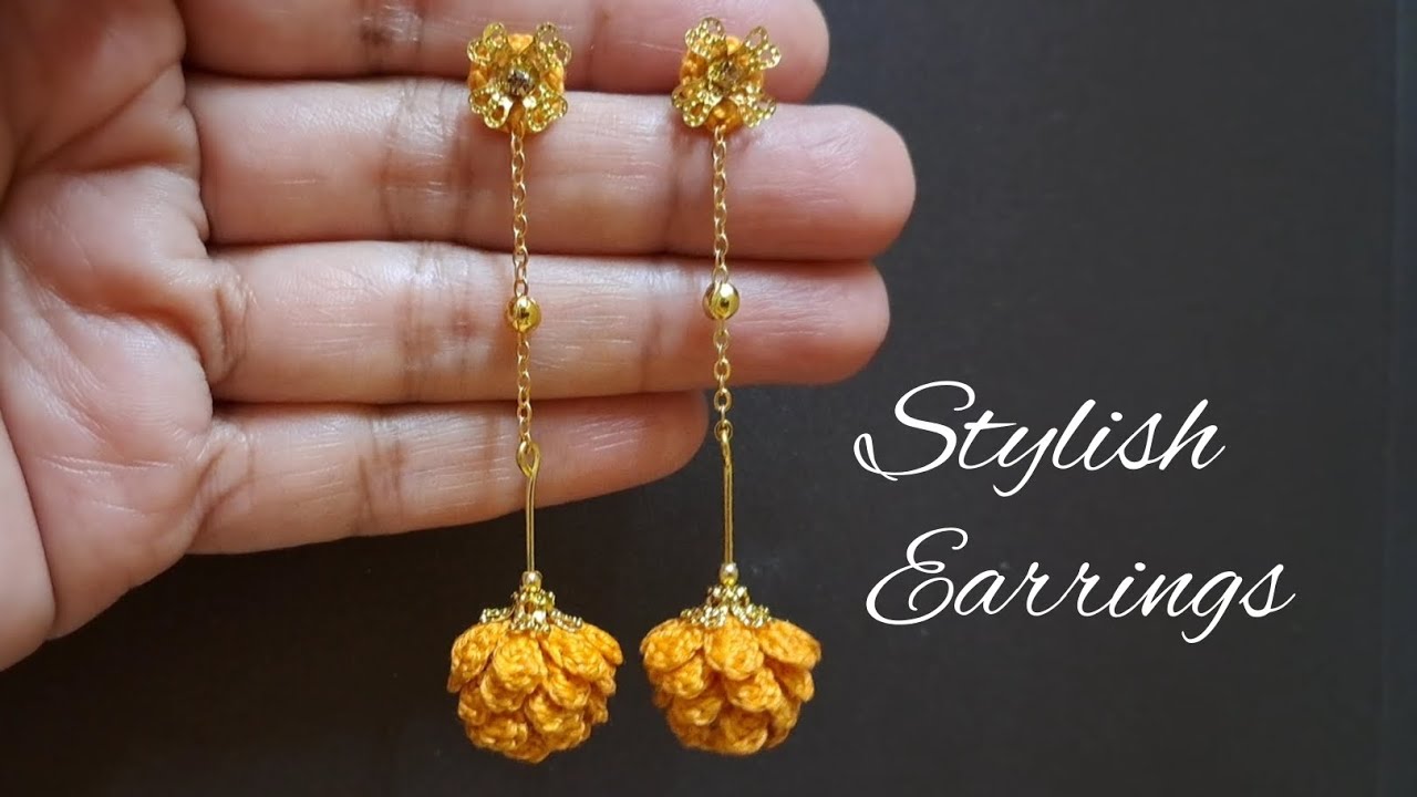 STYLISH CROCHET EARRINGS | EASY TO MAKE | CUTE EARRINGS