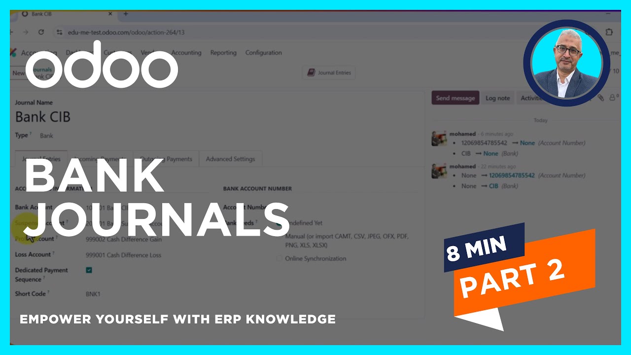 Bank Journal at Odoo Version 18