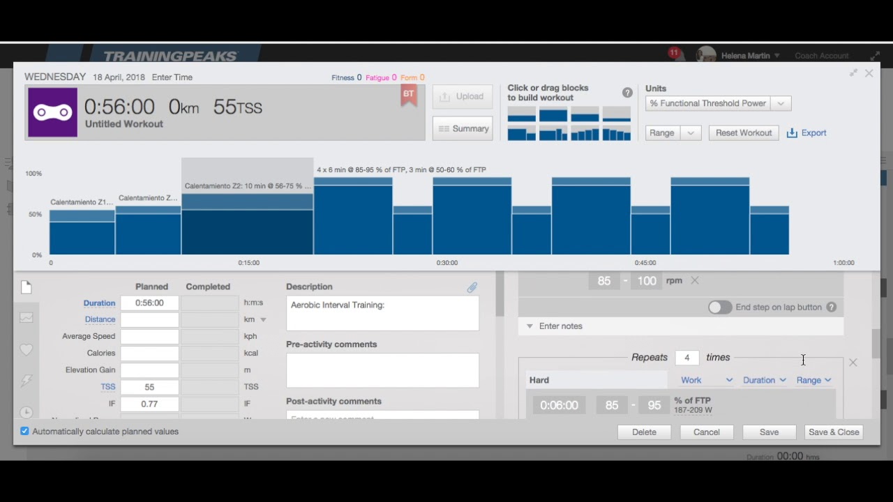 Cómo construir un workout en TrainingPeaks