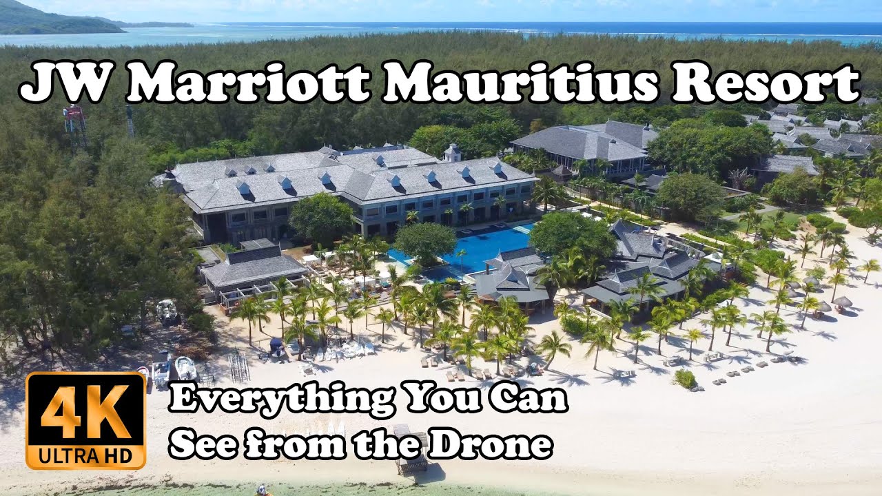 JW Marriott Mauritius Resort from Drone in 4K