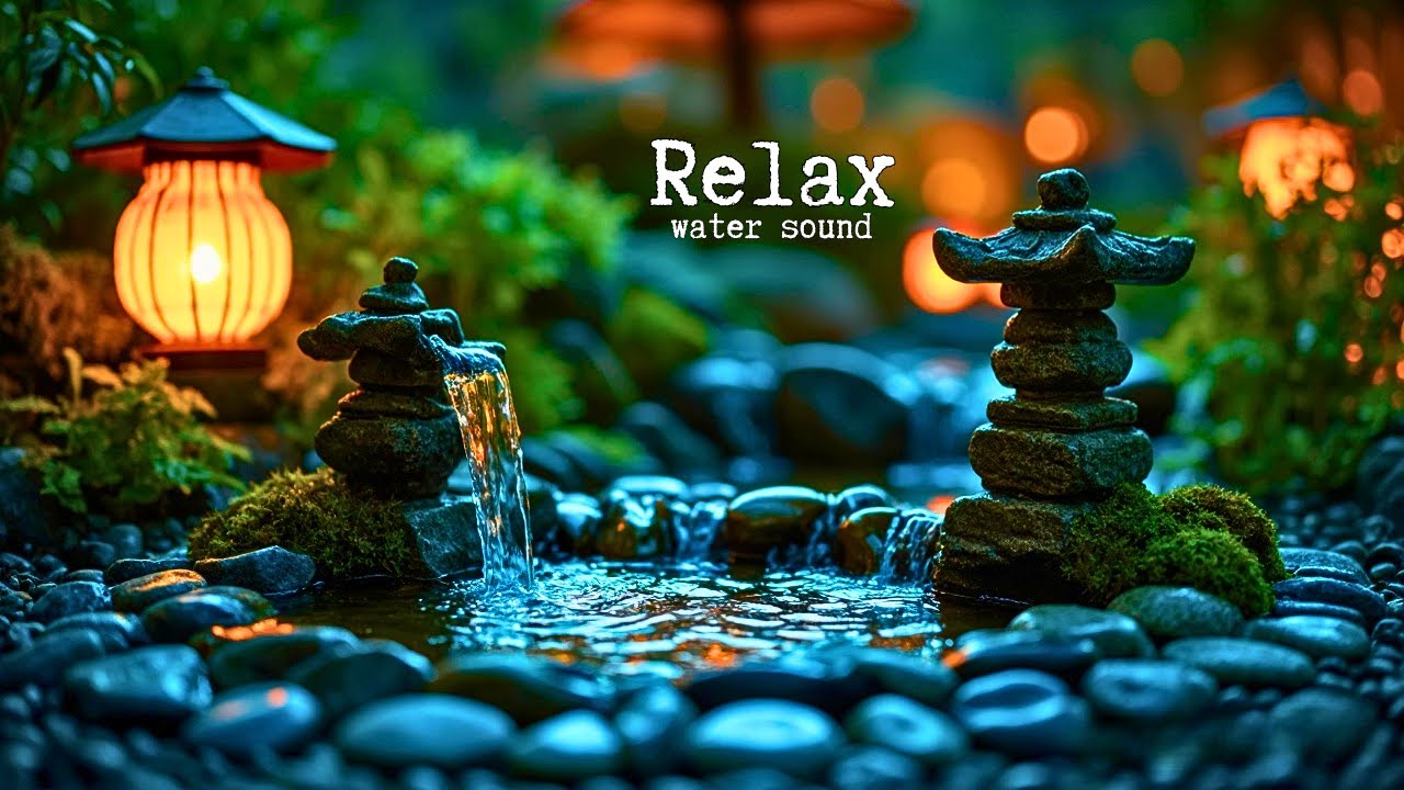 Relaxing Piano & Bamboo Water Fountain 🌿 Insomnia Relief, Calm Anxiety & Deep Relaxation