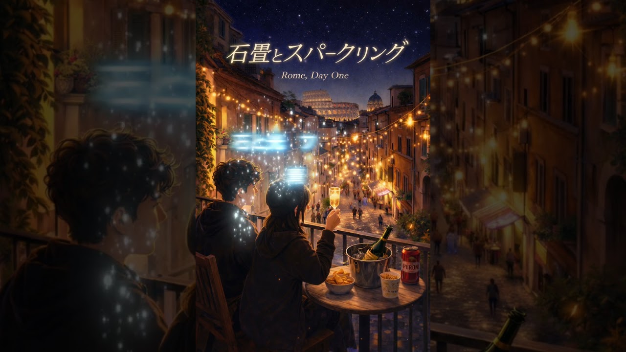 🇮🇹 イタリアDay1 歩いた一日を、泡でそっと閉じる夜。🎵 石畳とスパークリング#オリジナル曲 #旅ソング #Rome #ItalyTrip #SUNO