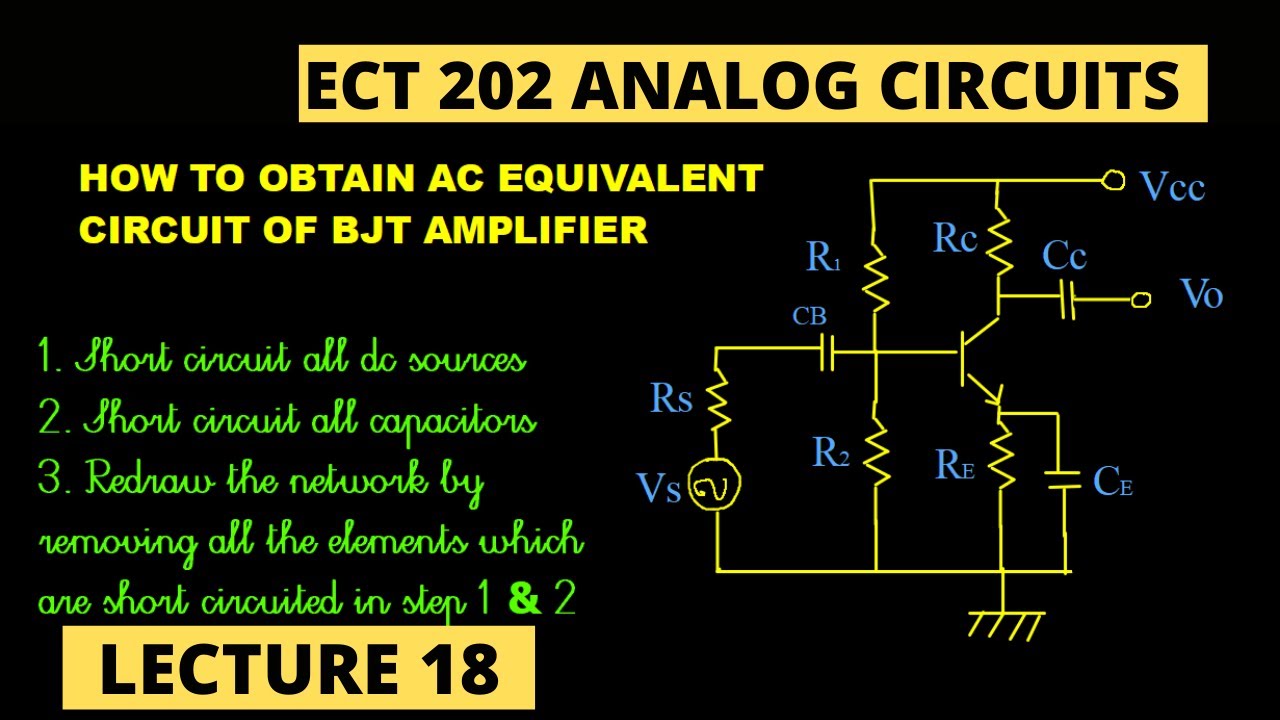HOW TO DRAW AC EQUIVALENT OF BJT AMPLIFIER || ECT202 ANALOG CIRCUITS || KTU || Module 2