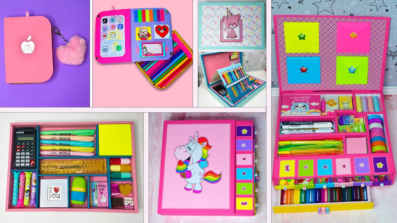 Cool cardboard crafts // How to make an organizer for storing stationery