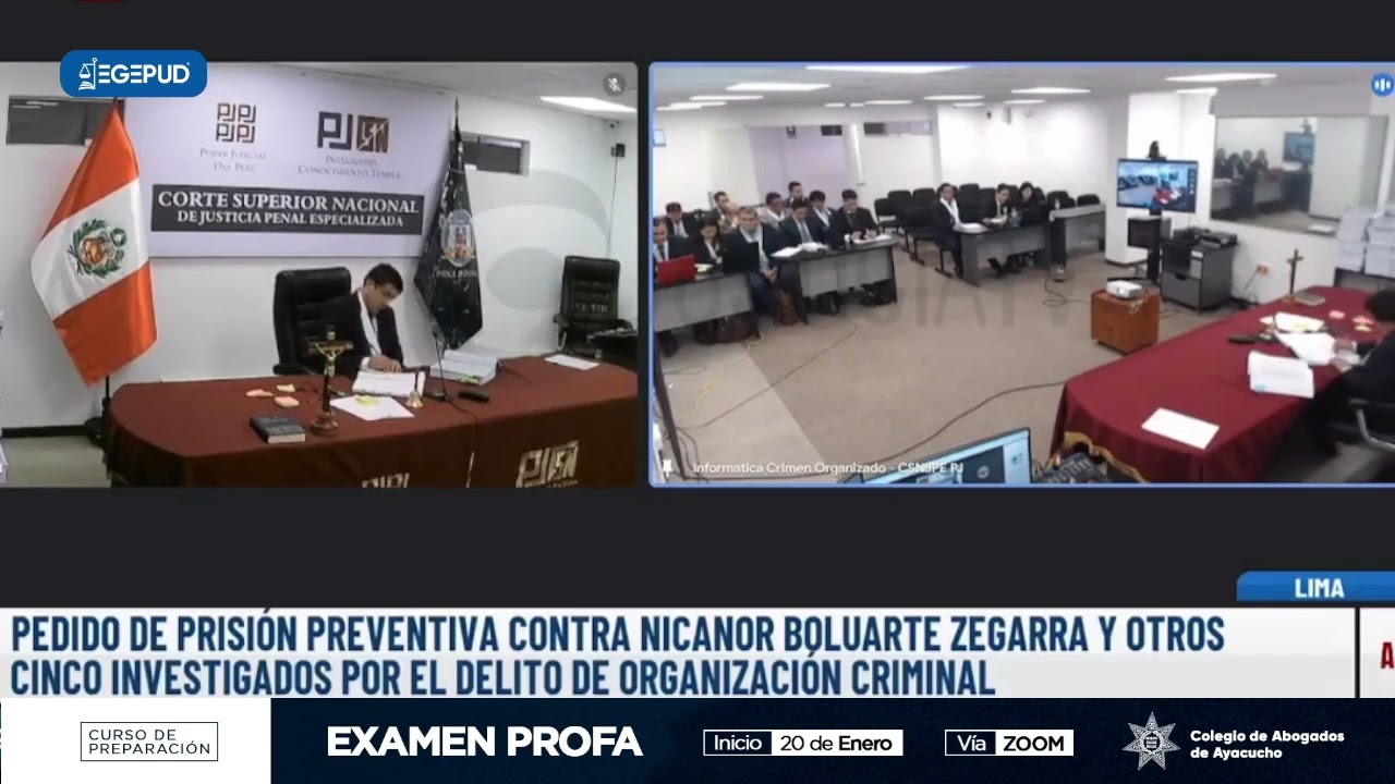 Audiencia de prisión preventiva contra Nicador Boluarte | Delito de organización criminal