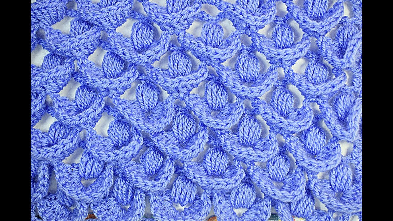 Como tejer punto 3D en varetas y punto puff muy facil y rapido # ganchillo #crochet