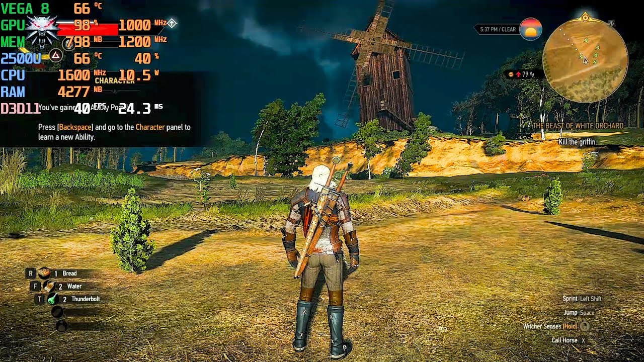 Low End Laptop Gaming Test &ndash; The Witcher 3 on Ryzen 5 2500U + Vega 8 igpu (Acer Aspire 3)
