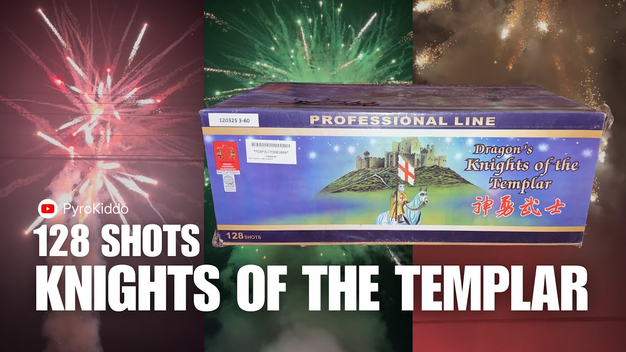 128 shots KNIGHTS OF THE TEMPLAR by Dragon Fireworks, New Year’s Eve 2026