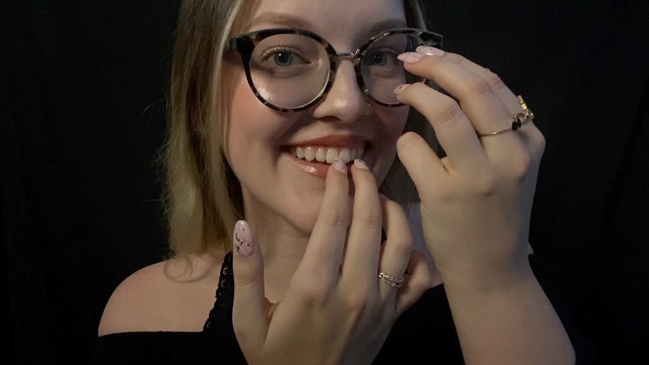 ASMR - Body Tapping - glasses, teeth, nail, cheek & collarbone tapping, no talking