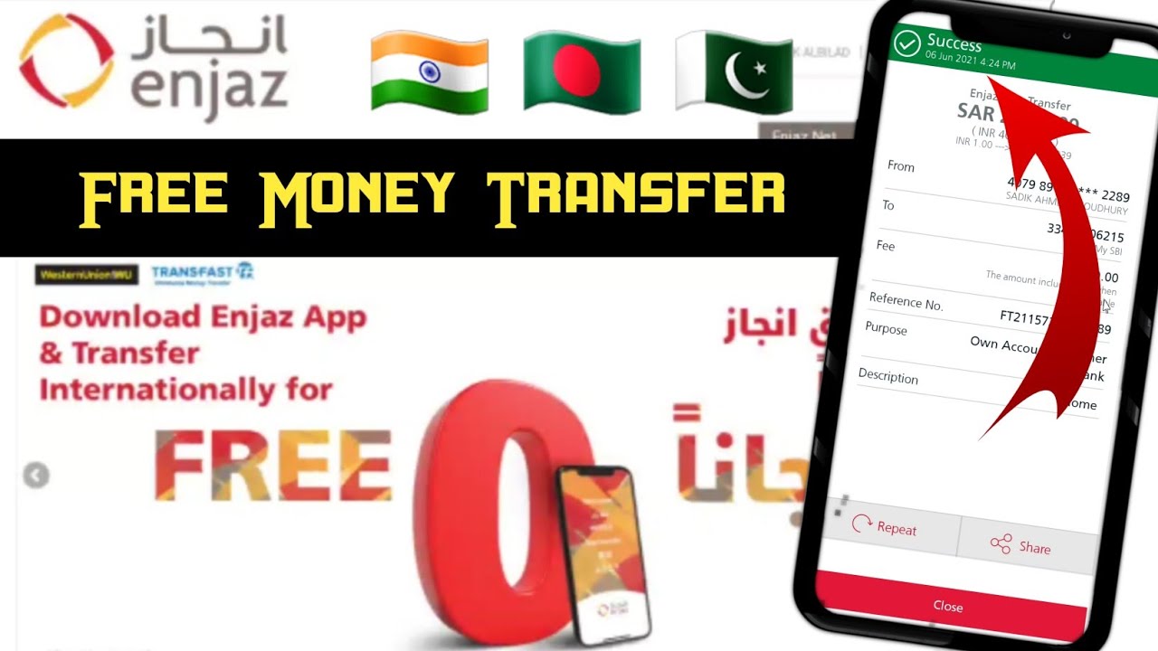 Enjaz App Free Money Transfer | Enjaz App se International Money Transfer Kaise Kare