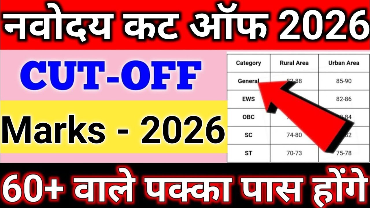 Navodaya cut off marks 2026 Navodaya vidyalaya class 6 cut off marks 2026 JNV official cut off marks