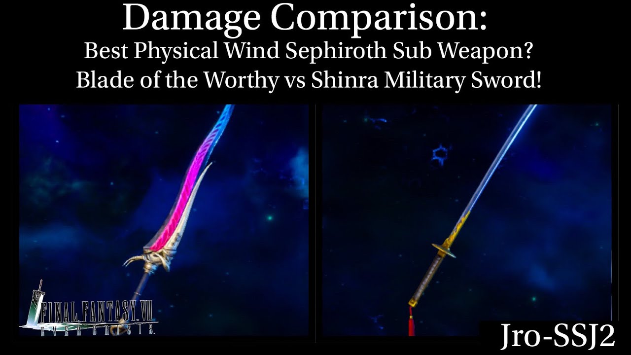 [FF7: Ever Crisis] Damage Comparison: Blade of the Worthy vs Shinra Military Sword!