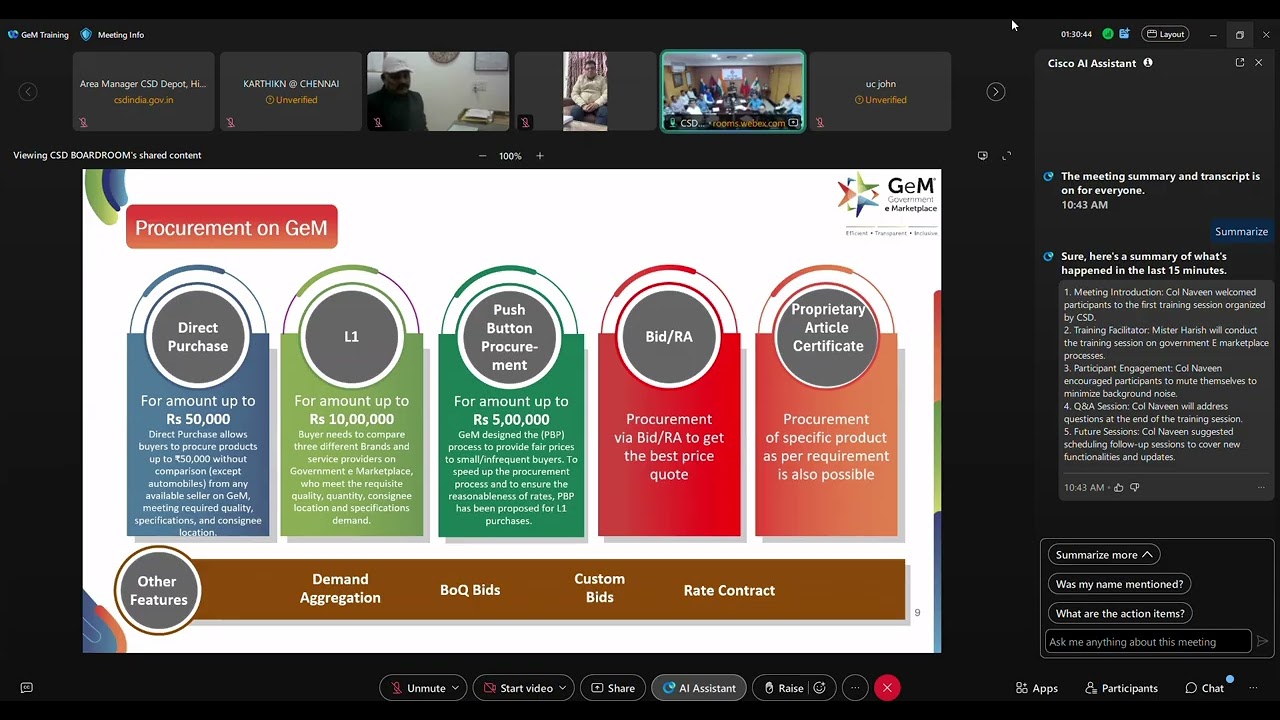 Complete GeM Training in CSD on 12.01.2026