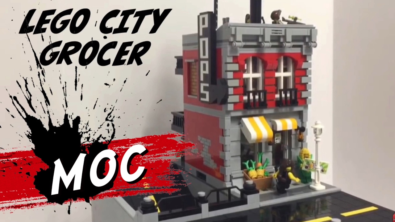 LEGO City Update - Custom MOC Grocer and Apartment Building, Sloped Road and Elevated Town