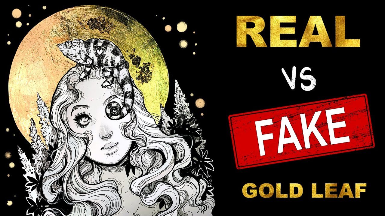 Adding REAL 18K GOLD to My Inktober ~ Genuine Gold Leaf VS Fake Gold Leaf ~ How to Apply Gold Leaf