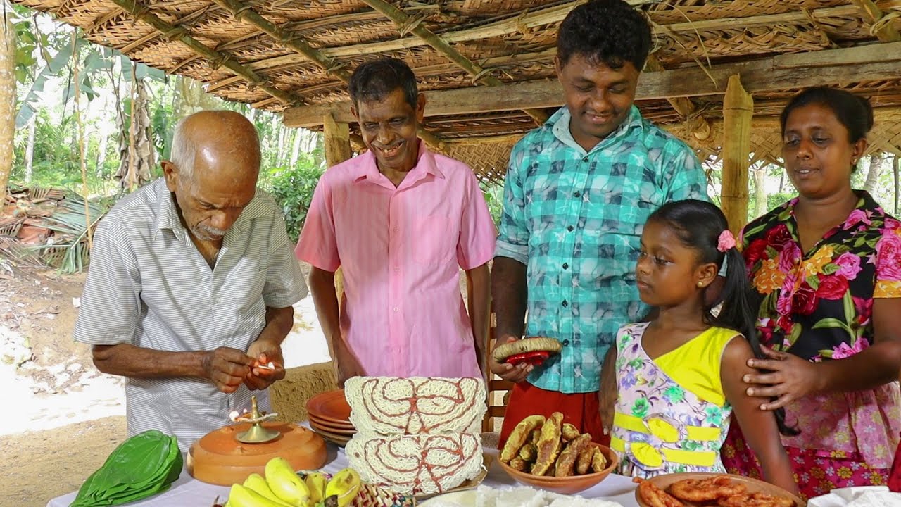 Our traditional New Year customs. ( Sinhala&hindu New Year)village kitchen recipe  Sri Lanka cooking