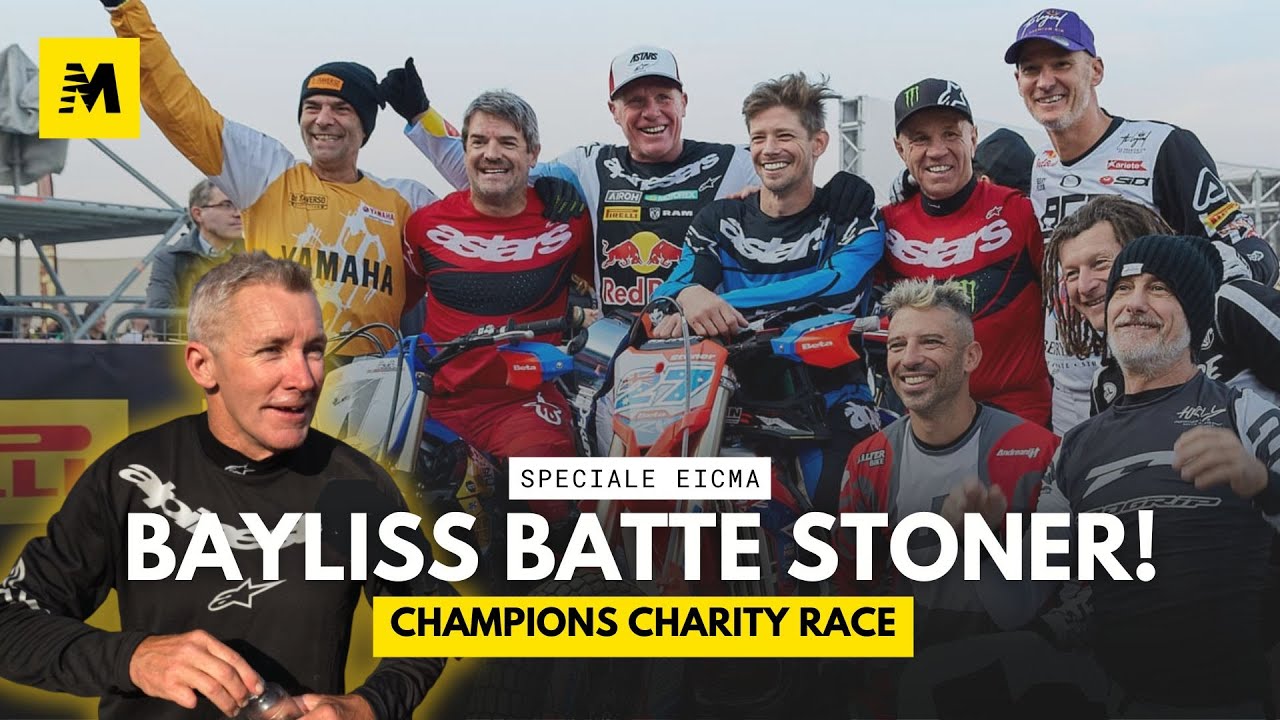 CHE SPETTACOLO la GARA dei Campioni a Eicma: BAYLISS, STONER, Melandri, Capirossi, Mamola e Checa