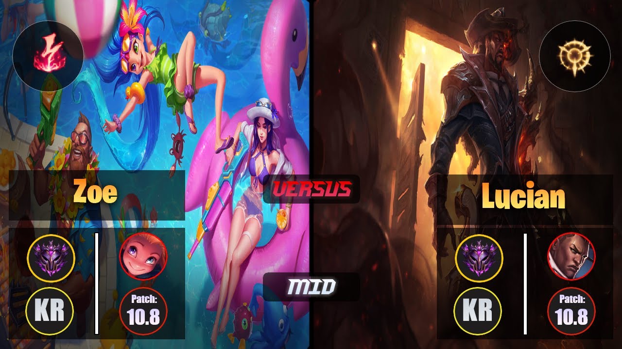 Master ZOE [Electrocute] (Mid) VS  LUCIAN - Master KR Patch 10.8