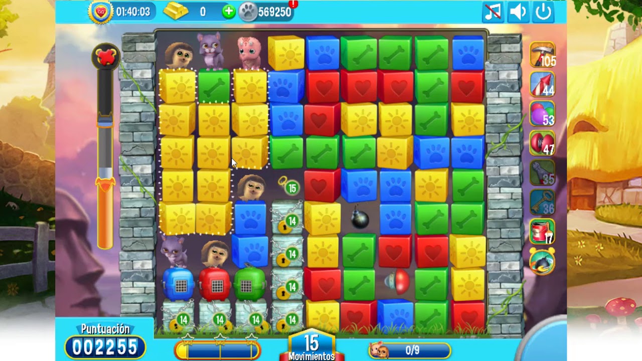 Pet Rescue Saga Nivel 1989 sin booster.-