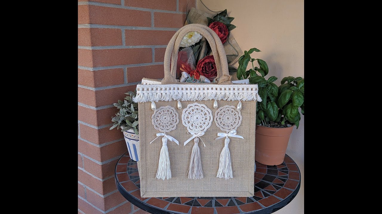 129🎀Come decorare una borsa di juta